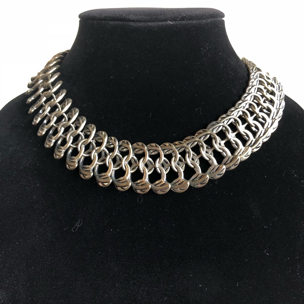 Vintage Metal Roman print necklace